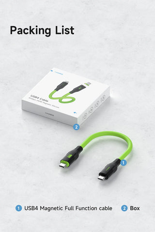 Hagibis Short USB C Cable Magnetic Mini Fast Charging Cord PD 240W 40Gbps Compatible with Thunderbolt 4/3 iPhone 16 SSD Tablet