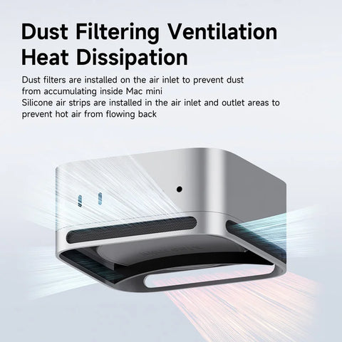 Hagibis Desktop Stand for Mac mini M4/M4 Pro 2024 Dustproof Base Heat Dissipation Bracket Aluminum Alloy Cooling Holder Dock