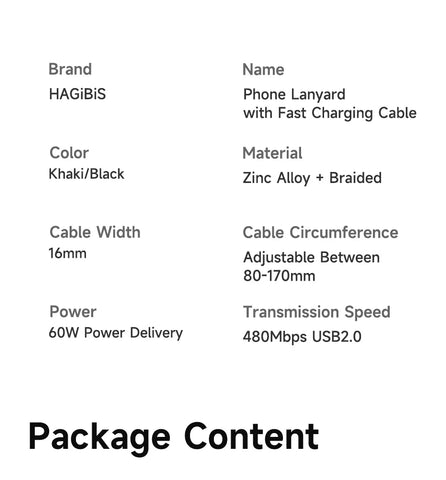 Hagibis Universal Phone Lanyard USB C to USB C Cable Phone Strap Anti-loss C to C Cord for iPhone 16 Pro Max Camera Sony Fuji