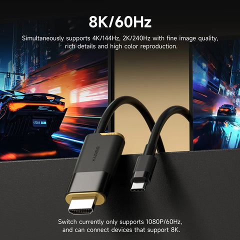 Hagibis Switch Dock for Nintendo Switch/OLED USB C to HDMI-Compatible Cable Adapter 8K60Hz 100W PD for Laptop SteamDeck ROG Ally