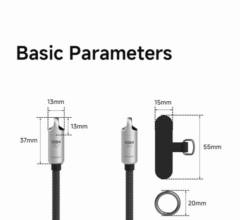 Hagibis USB4 Phone Lanyard Cable Portable USB C to Type-C Wrist Lanyard Cable 240W 80Gbps for Thunderbolt 4/5 iPhone 16 Pro SSD