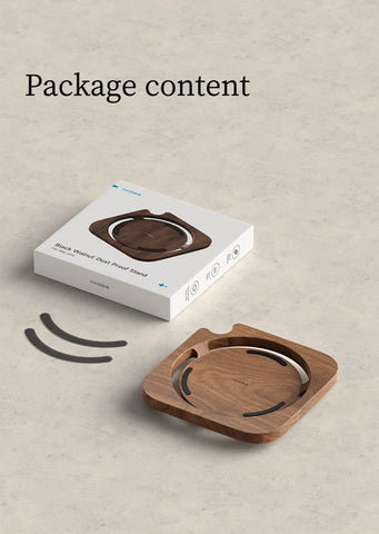 Hagibis Desktop Stand for Mac mini M4/M4 Pro 2024 Dustproof Walnut Wood Base Heat Dissipation Holder Solid Wood Bracket Cooling