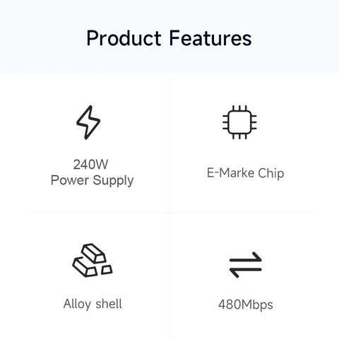 Hagibis 240W USB Type C Cable PD 3.1 Fast Charging Type C to Type C line for MacBook Pro Air PS4/5 iPhone 16 Switch iPad Samsung