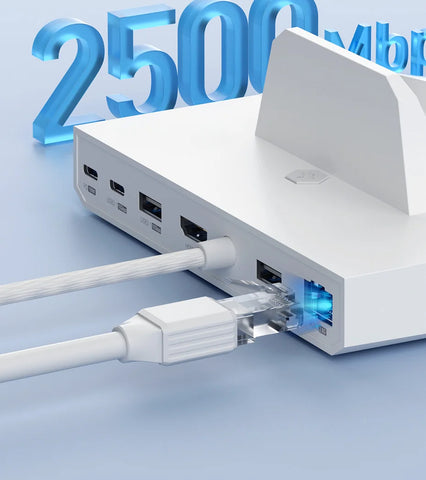 Hagibis ROG Ally/Steam Deck/Switch/OLED Dock 6 in 1 Universal Docking Station With 4K HDMI 2.5G RJ45 100W PD RGB Light USB C Hub