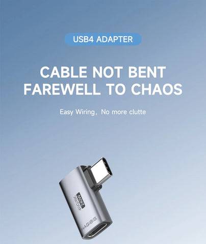 Hagibis 240W USB C to C Adapter 40Gbps 8K 60Hz 90 Degree Converter USB4 Adapter for Thunderbolt 4/3 MacBook iPhone 16 Pro Tablet