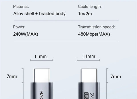 Hagibis 240W USB Type C Cable PD 3.1 Fast Charging Type C to Type C line for MacBook Pro Air PS4/5 iPhone 16 Switch iPad Samsung