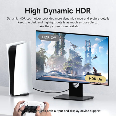 Hagibis 8K HDMI-Compatible Cable High Speed Cord 4K 240Hz 2K 360Hz 8K 60Hz Compatible with Roku TV/PS5/HDTV/Xbox/Switch/Laptops