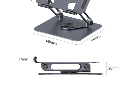 Hagibis 360° Rotating Tablet Stand Adjustable Tablet Holder Dual Rod Support Aluminum Foldable Cradle for iPad Pro Switch ROG