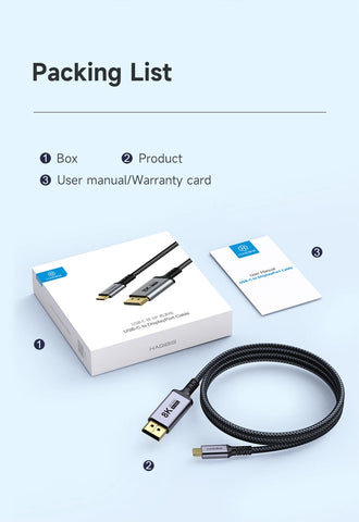 Hagibis USB C to DisplayPort 1.4 Cable Thunderbolt 3/4 to 8K@60Hz 4K@144Hz DP Bidirectional 2K165Hz for MacBook Pro Air iMac XPS