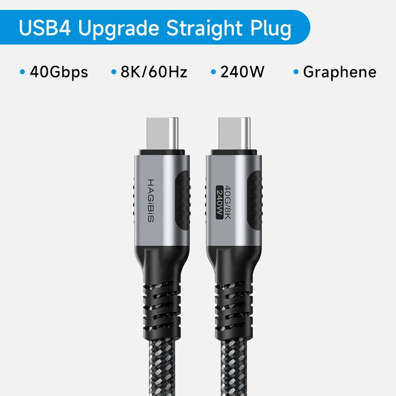 Hagibis USB4 Cable Compatible with Thunderbolt 3/4 5K@60Hz 40Gbps Data Transfer 100W 5A Fast Charging for Macbook Pro iPhone 16