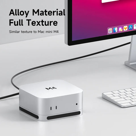 Hagibis Desktop Stand for Mac mini M4/M4 Pro 2024 Dustproof Base Heat Dissipation Bracket Aluminum Alloy Cooling Holder Dock