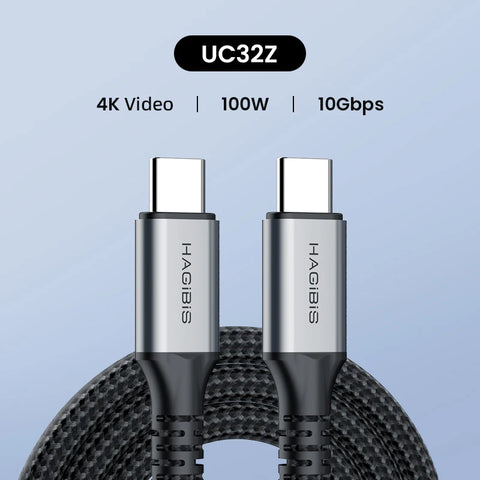 Hagibis USB C to USB C Cable USB 3.2 Gen 2 Type C Cable 10Gbps 4K 60Hz Video 100W Fast Charging for iPhone 16 Macbook Pro iPad