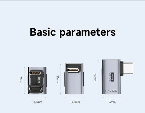 Hagibis 240W USB C to C Adapter 40Gbps 8K 60Hz 90 Degree Converter USB4 Adapter for Thunderbolt 4/3 MacBook iPhone 16 Pro Tablet