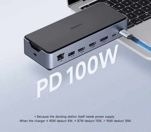 Hagibis USB C Docking Station Type C to 8K DP HDMI-Compatible Triple Display M.2 SSD PD3.0 RJ45 15 in 1 USB C HUB for PC Laptops