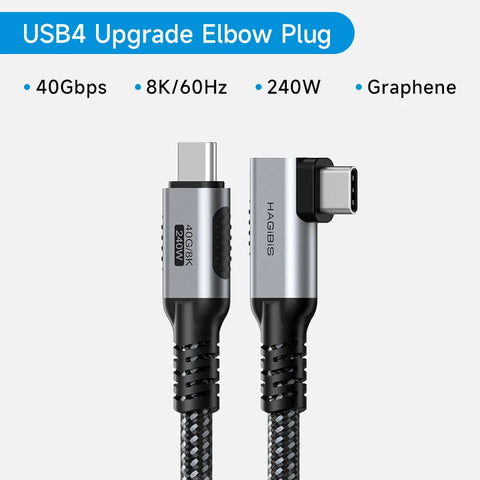 Hagibis USB4 Cable Compatible with Thunderbolt 3/4 5K@60Hz 40Gbps Data Transfer 100W 5A Fast Charging for Macbook Pro iPhone 16