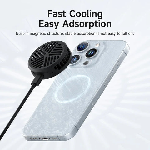 Hagibis Magnetic Cell Phone Cooler Universal Cooling Fan Mobile Phone Radiator for iPhone 16 Pro Black Shark Gaming Live Stream