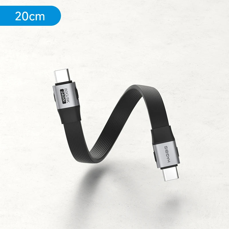 Hagibis Short USB C to USB C Full Function Cable USB4 V2 Date Cable 80Gbps 8K PD 240W Cord for Thunderbolt 4/5 iPhone Laptop SSD