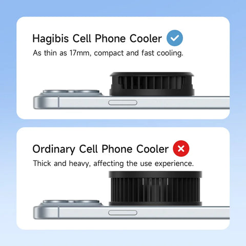 Hagibis Magnetic Cell Phone Cooler Universal Cooling Fan Mobile Phone Radiator for iPhone 16 Pro Black Shark Gaming Live Stream