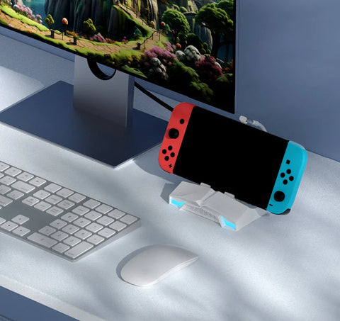 Hagibis ROG Ally/Steam Deck/Switch/OLED Dock 6 in 1 Universal Docking Station With 4K HDMI 2.5G RJ45 100W PD RGB Light USB C Hub