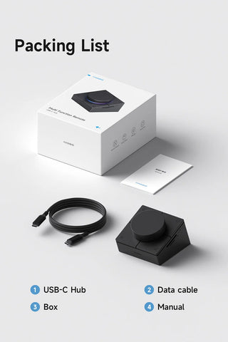 Hagibis Knob USB C Hub With Shortcut Buttons Type-C Docking Station Volume Adjustment Desktop Controller for Macbook Win Laptop